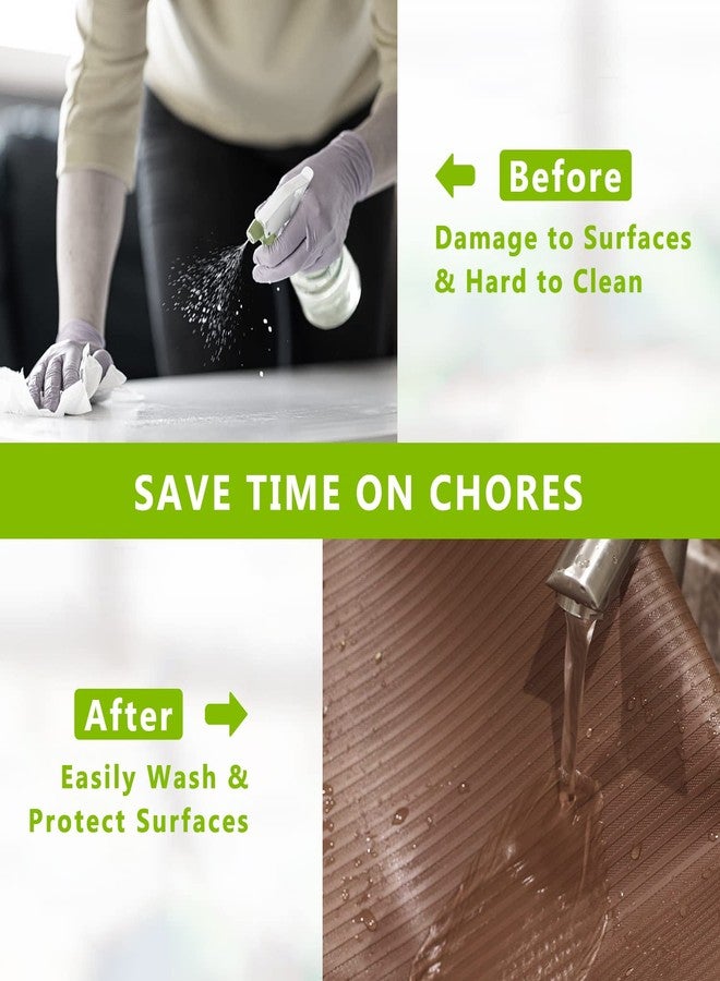 Anze Shelf Liner Cabinet Liners for Kitchen, Non Adhesive Drawer Liner, Durable Washable Waterproof Fridge Refrigerator Mat Pantry Shelf Protector Liner for Shelves, Cupboard, Coffee 23.6 x 393.7 inches - Image 5